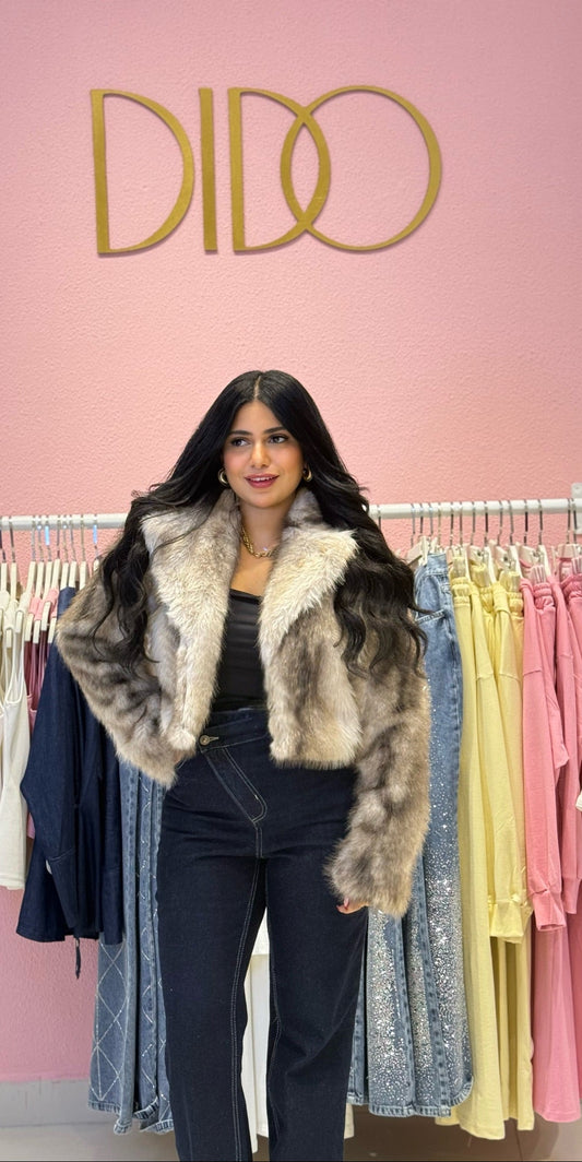 Luxurious Faux Fur Cropped Jacket