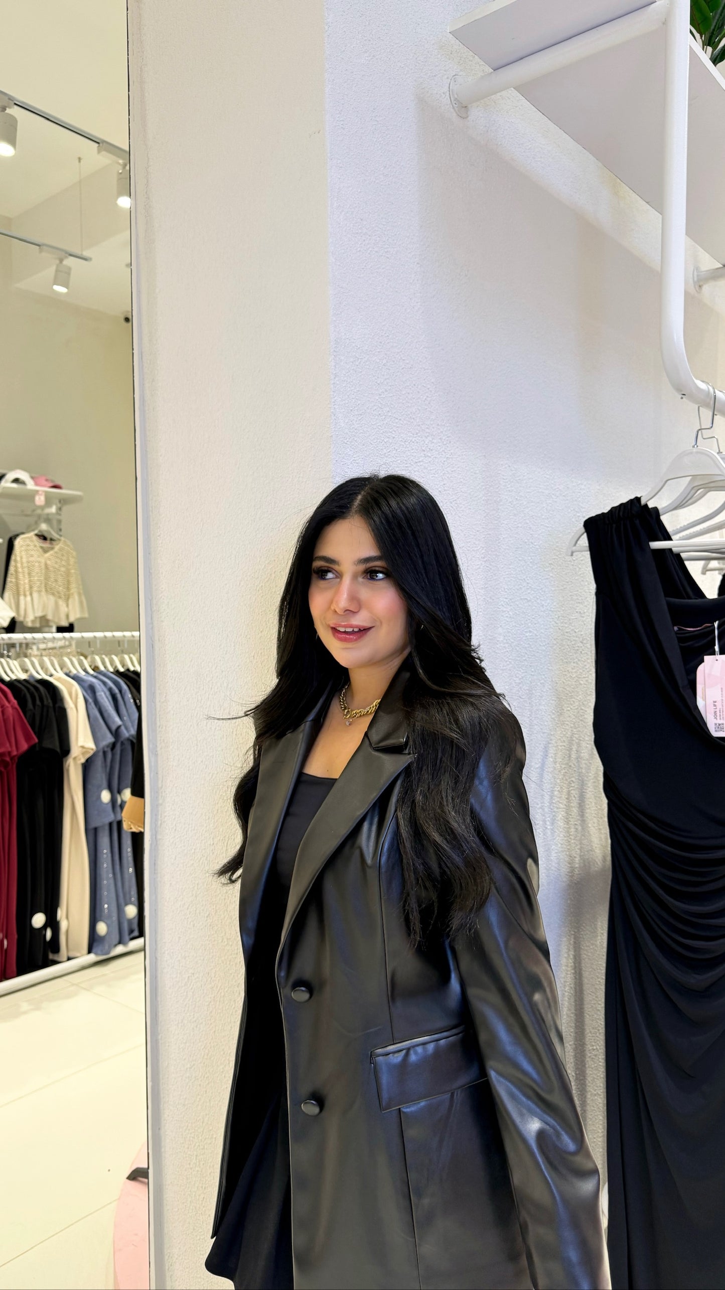 The Edgy Chic Vegan Leather Blazer Dress