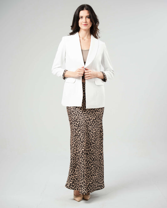 White Tailored blazer with tiger lining