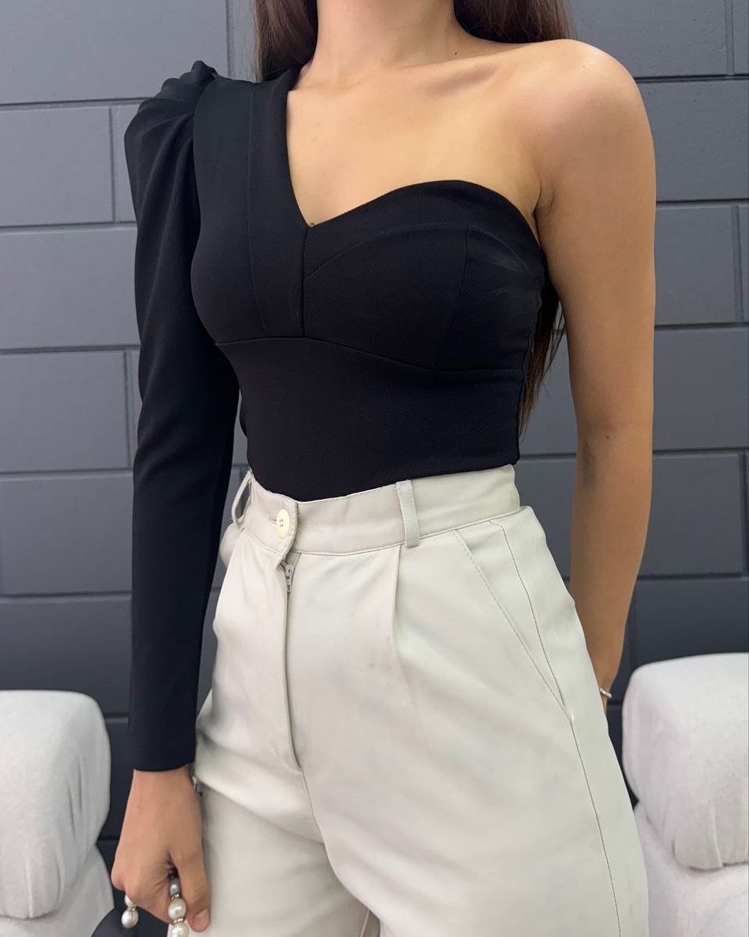 one-shoulder top