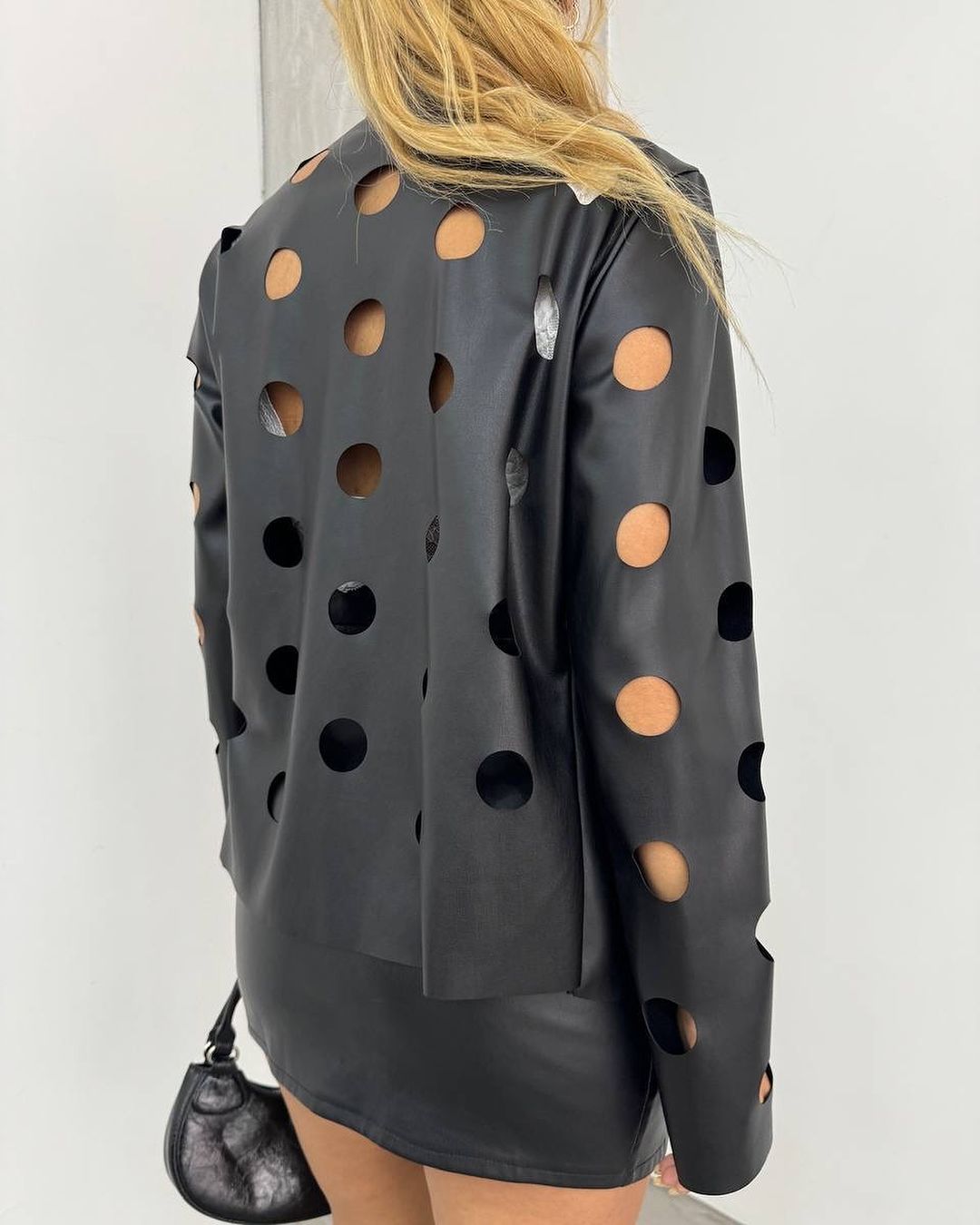 leather jacket with holes