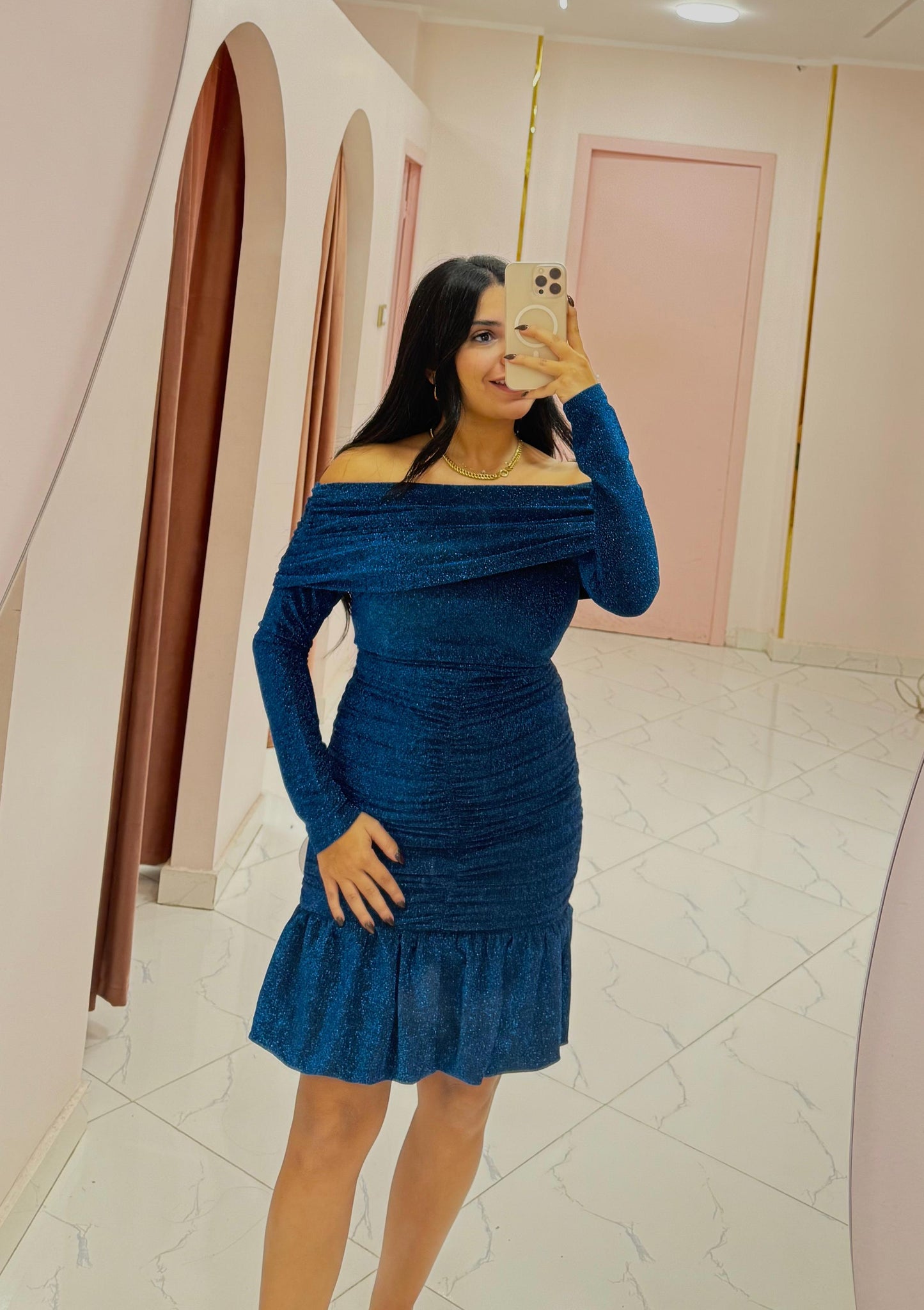 The Alluring Ruched Off-Shoulder Mini Dress