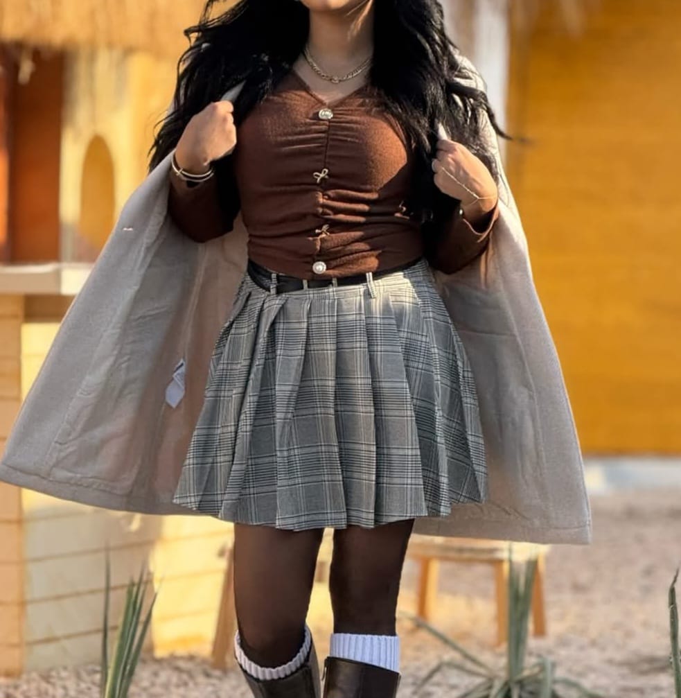 Short striped skirt