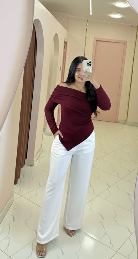 The Asymmetric Off-Shoulder Harmony Top