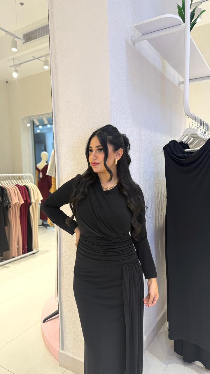 Elegance Draped: The Ruched Maxi Gown