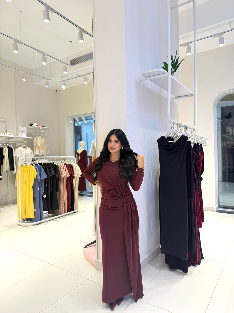 Elegance Draped: The Ruched Maxi Gown