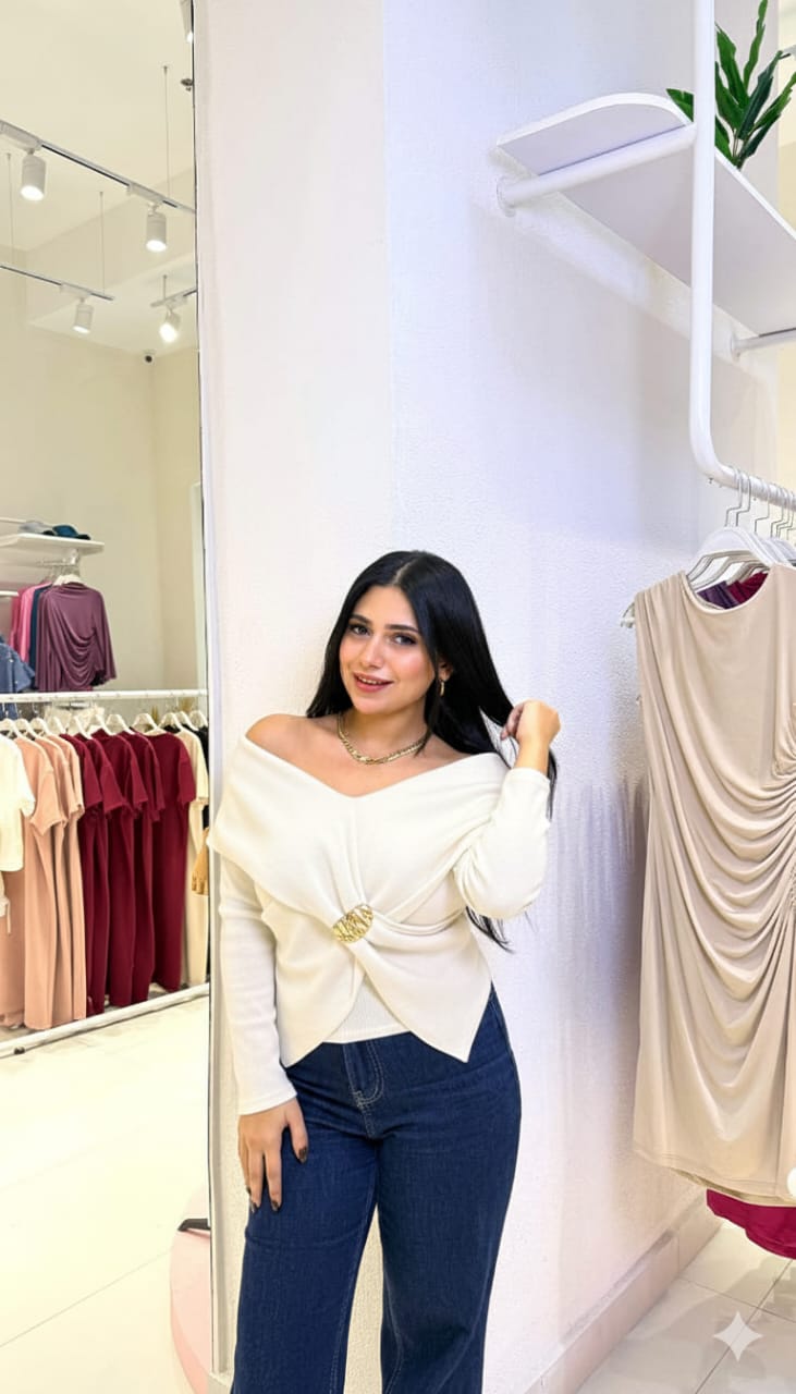 Effortless Elegance Off-Shoulder Knit Top