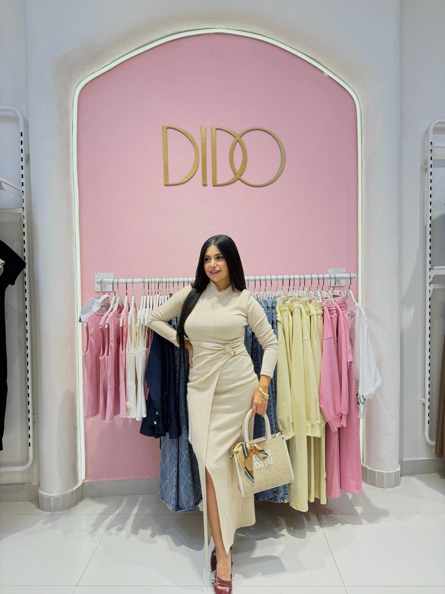 Knitted Draped Midi Dress